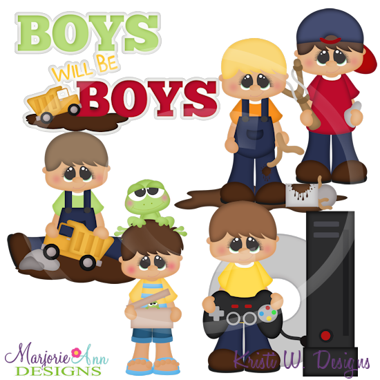 Boys Will Be Boys SVG Cutting Files Includes Clipart - Click Image to Close